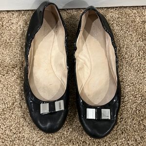 Coach Black Flats with Silver Accents